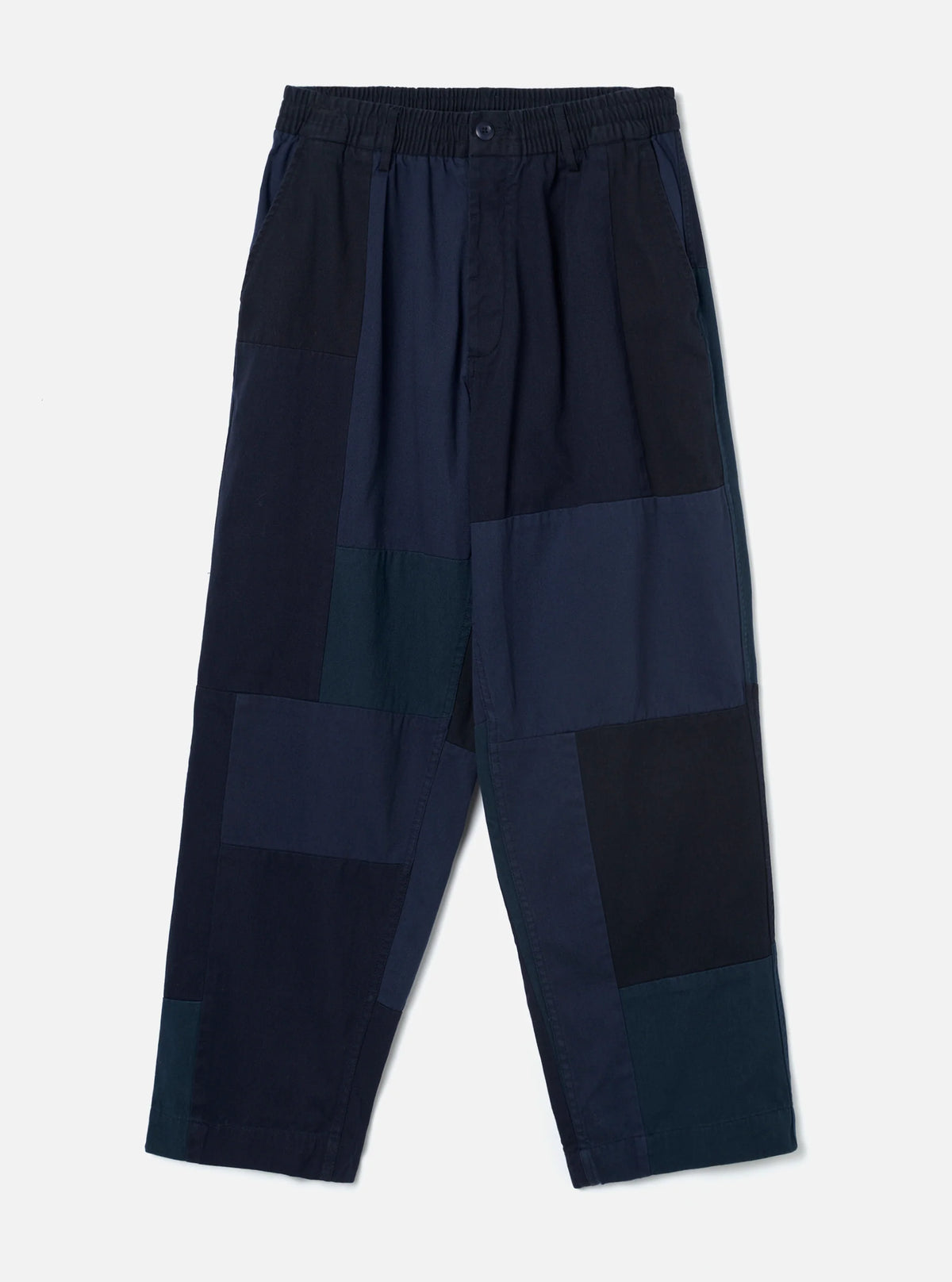Universal Works Oxford Pant in Navy Patchwork Twill