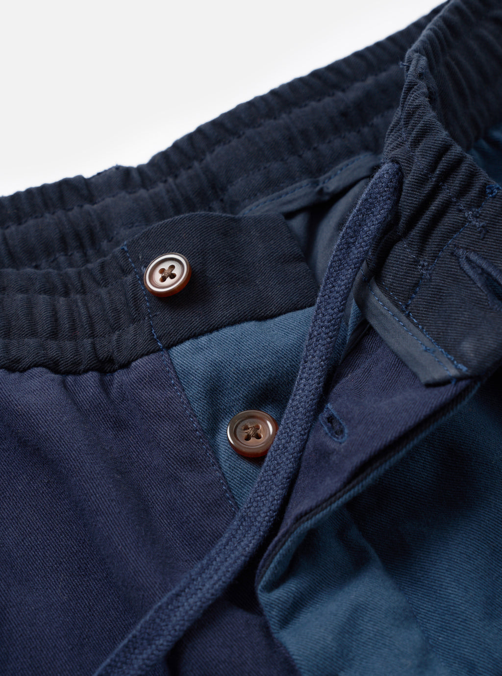 Universal Works Oxford Pant in Navy Patchwork Twill