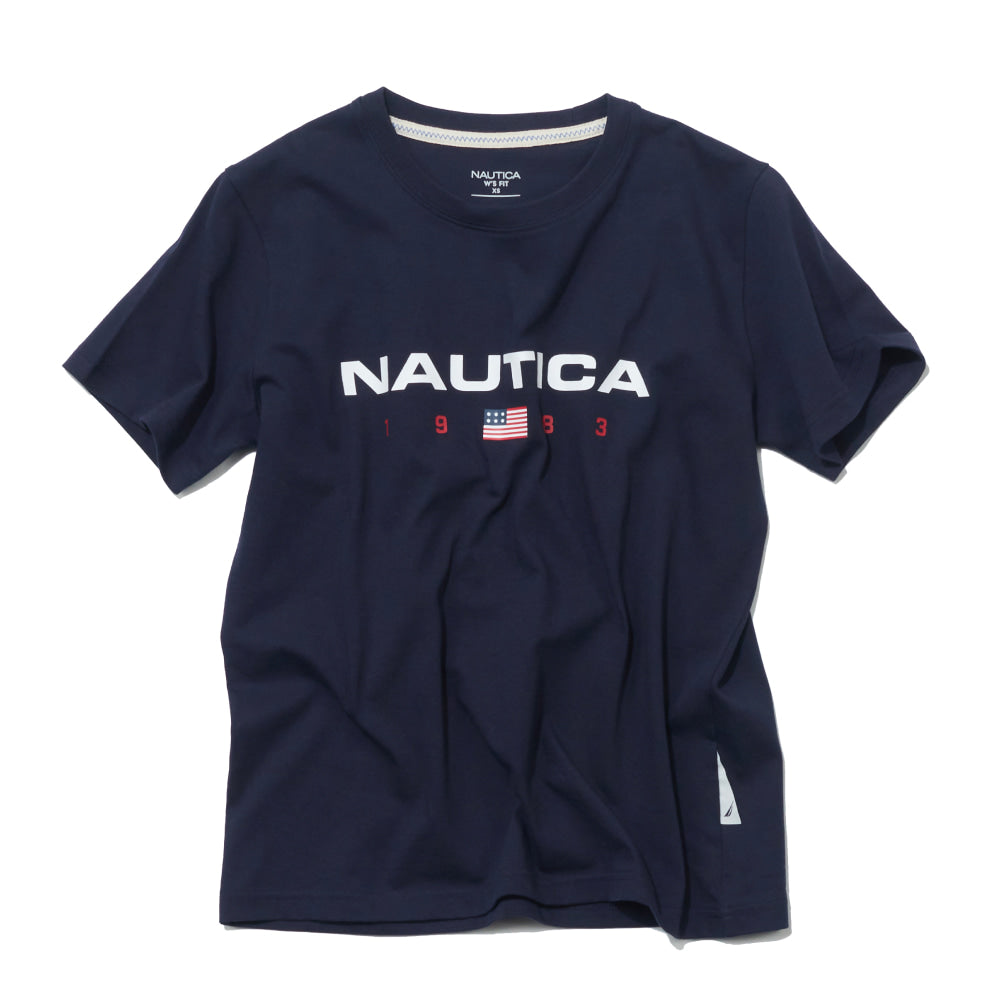 Nautica Japan 83 Flag logo Tee S/S Navy
