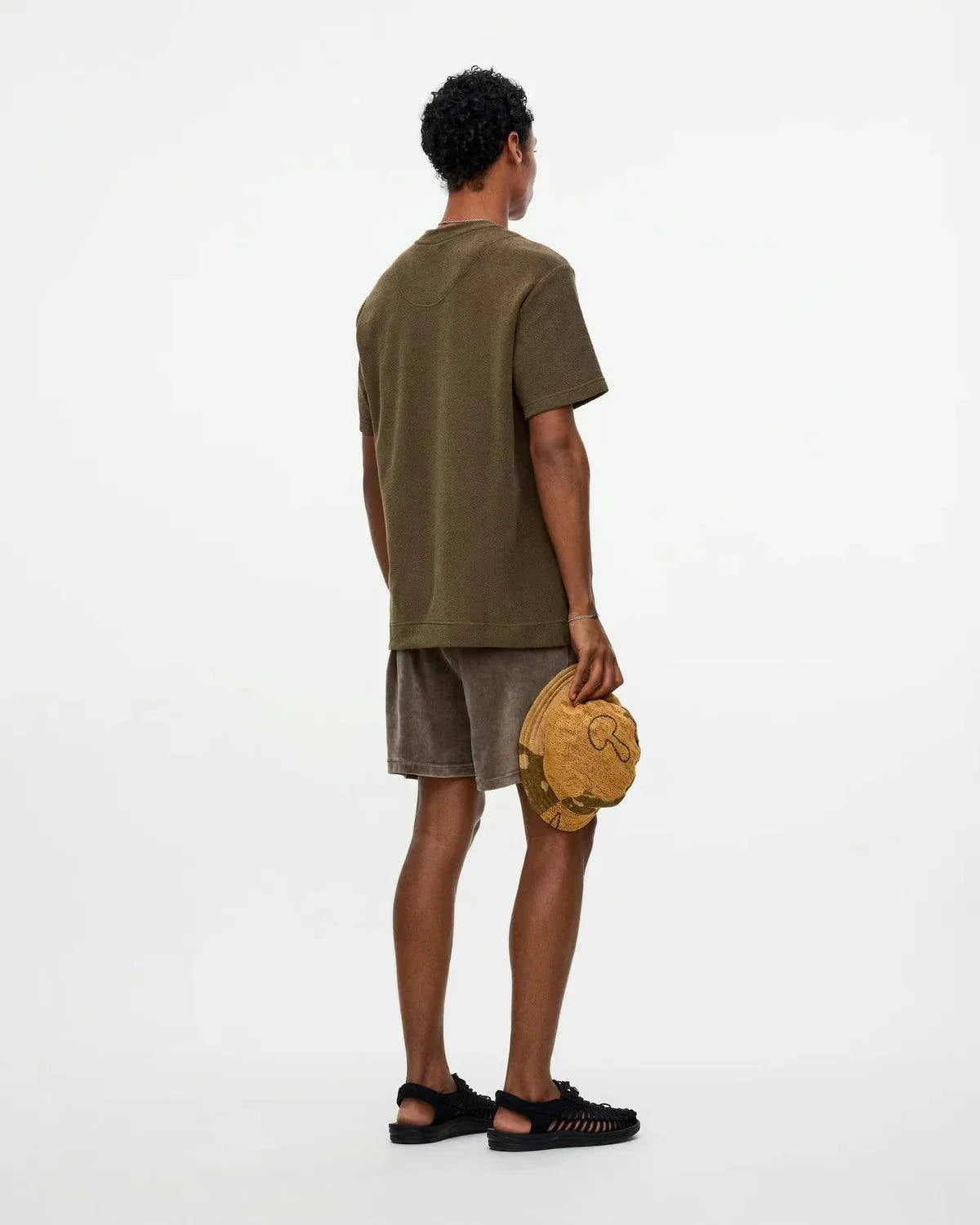 OAS Pine Terry Tee deep forest green cotton terry fabric crew neck short sleeves relaxed fit