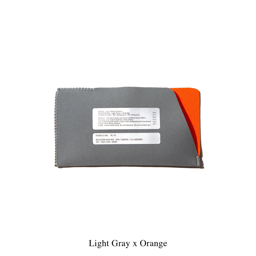 Puebco Face Mask Sleeve - Light Gray x Orange