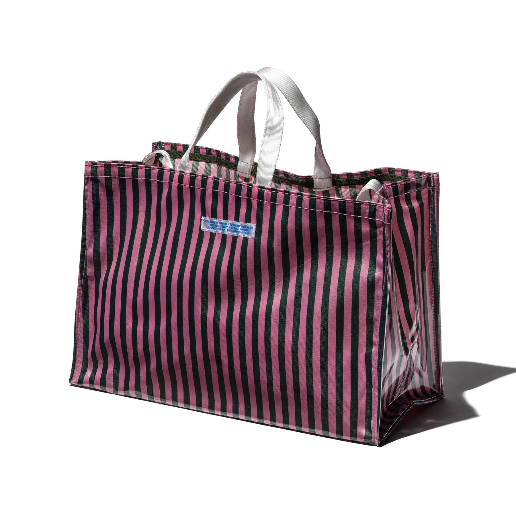 Puebco Covered School Tie Fabric Market Bag / Dark Green x Pink