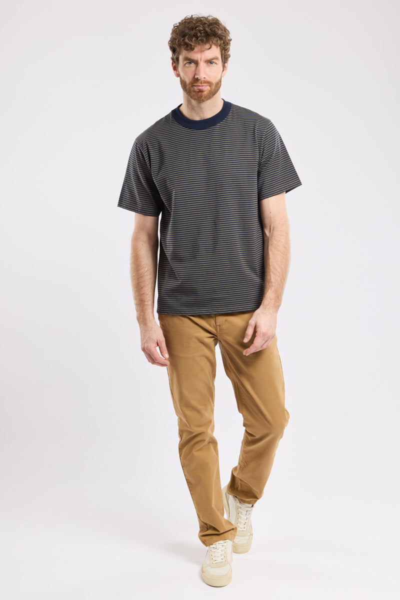 Armor Lux Heritage Striped T-Shirt in Marine Deep & Chimera