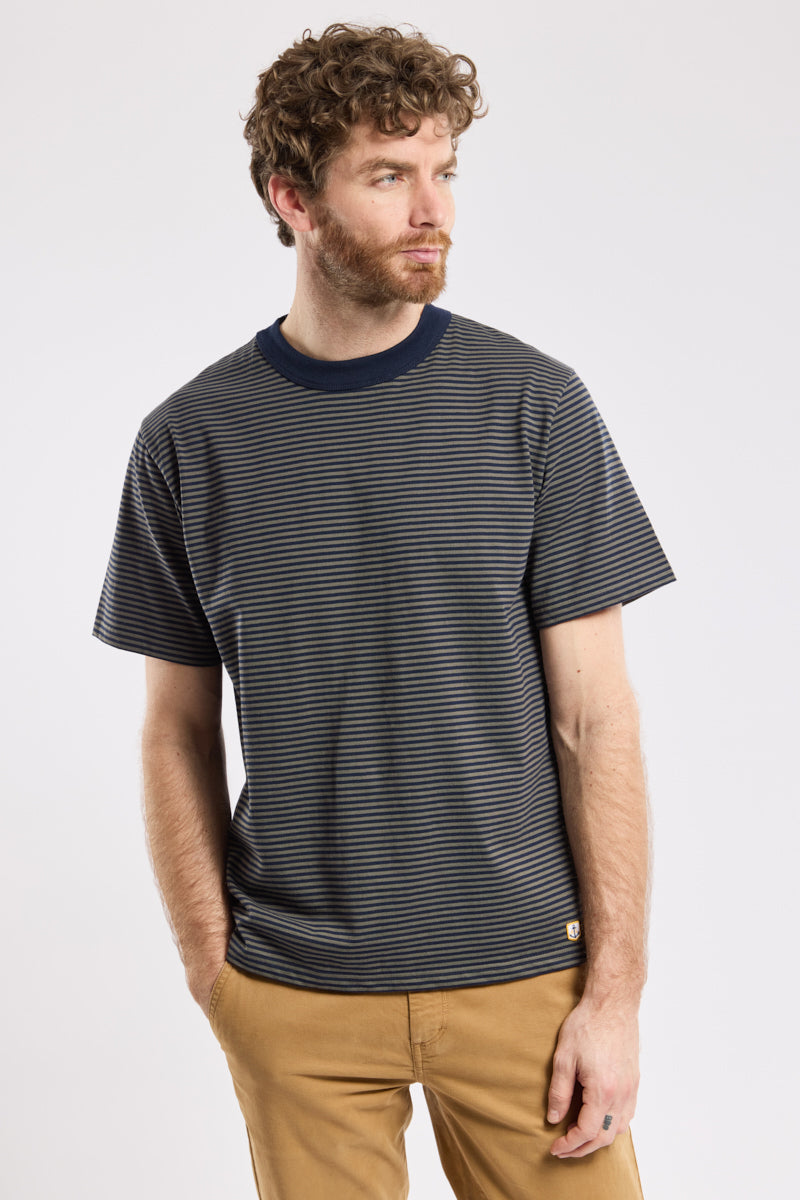Armor Lux Heritage Striped T-Shirt in Marine Deep & Chimera