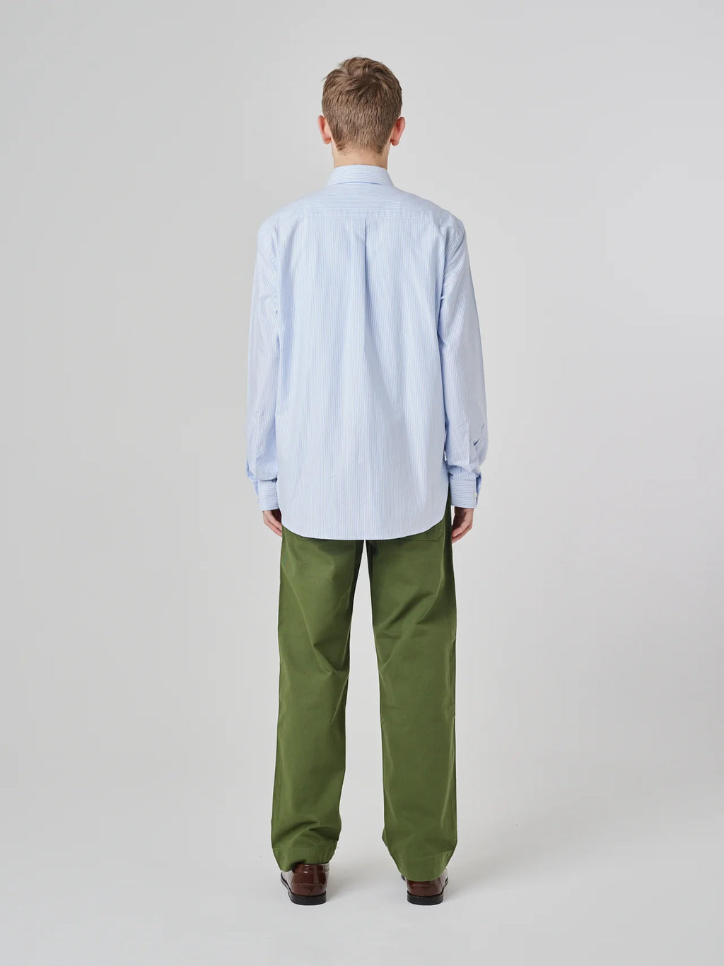 Uskees 6013 Oxford Shirt in Baby Blue Pinstripe