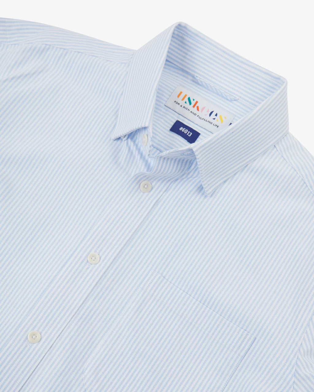Uskees 6013 Oxford Shirt in Baby Blue Pinstripe