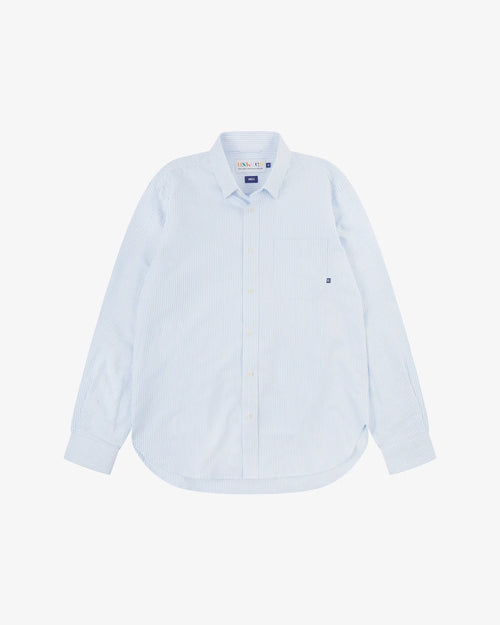 Uskees 6013 Oxford Shirt in Baby Blue Pinstripe