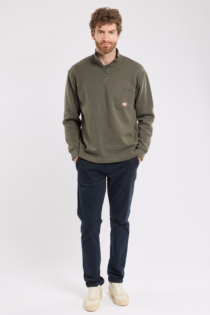 Armor Lux Heritage Cotton 1/2 Zip in Chimera