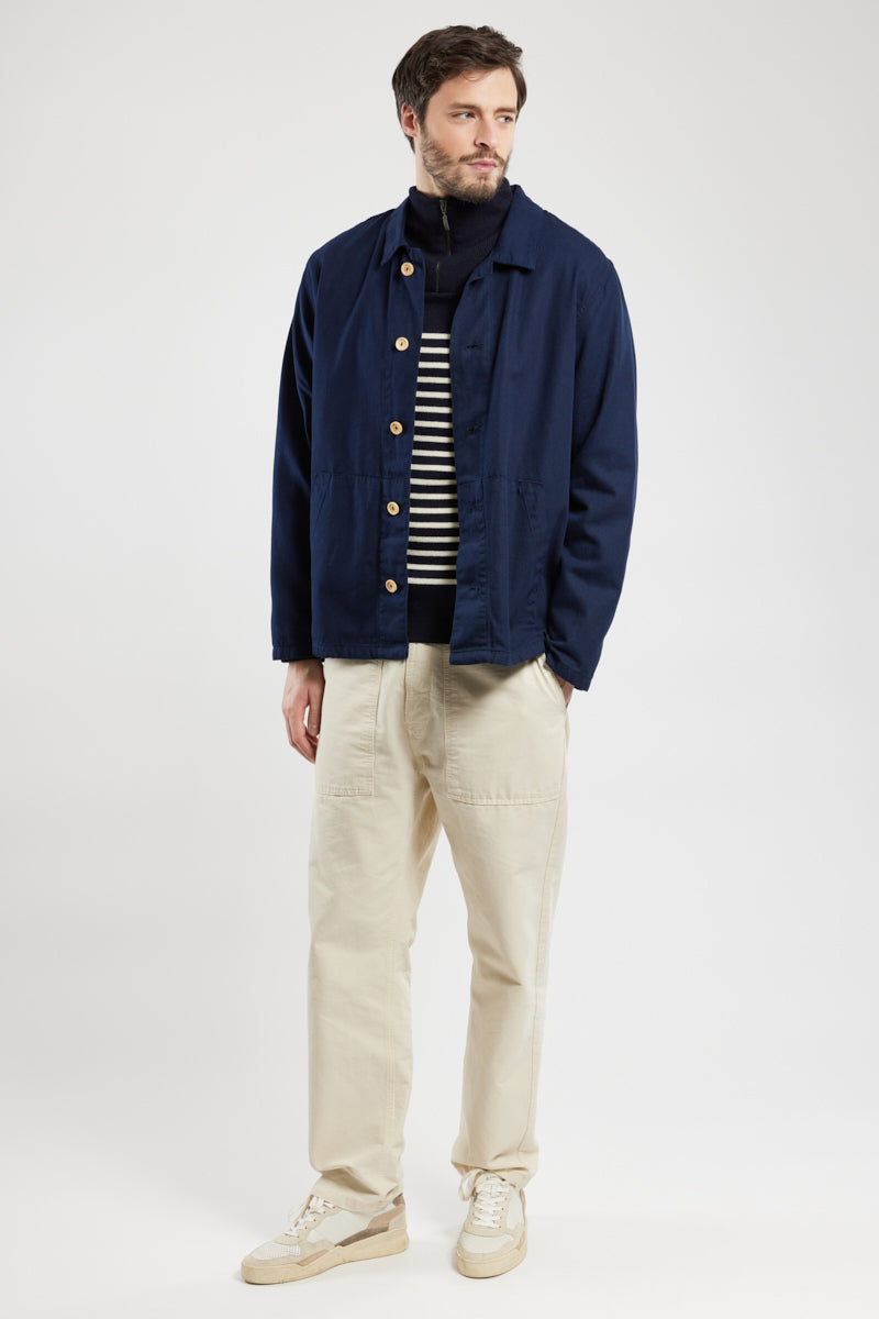 Armor Lux Cotton Fisherman Jacket in Navy