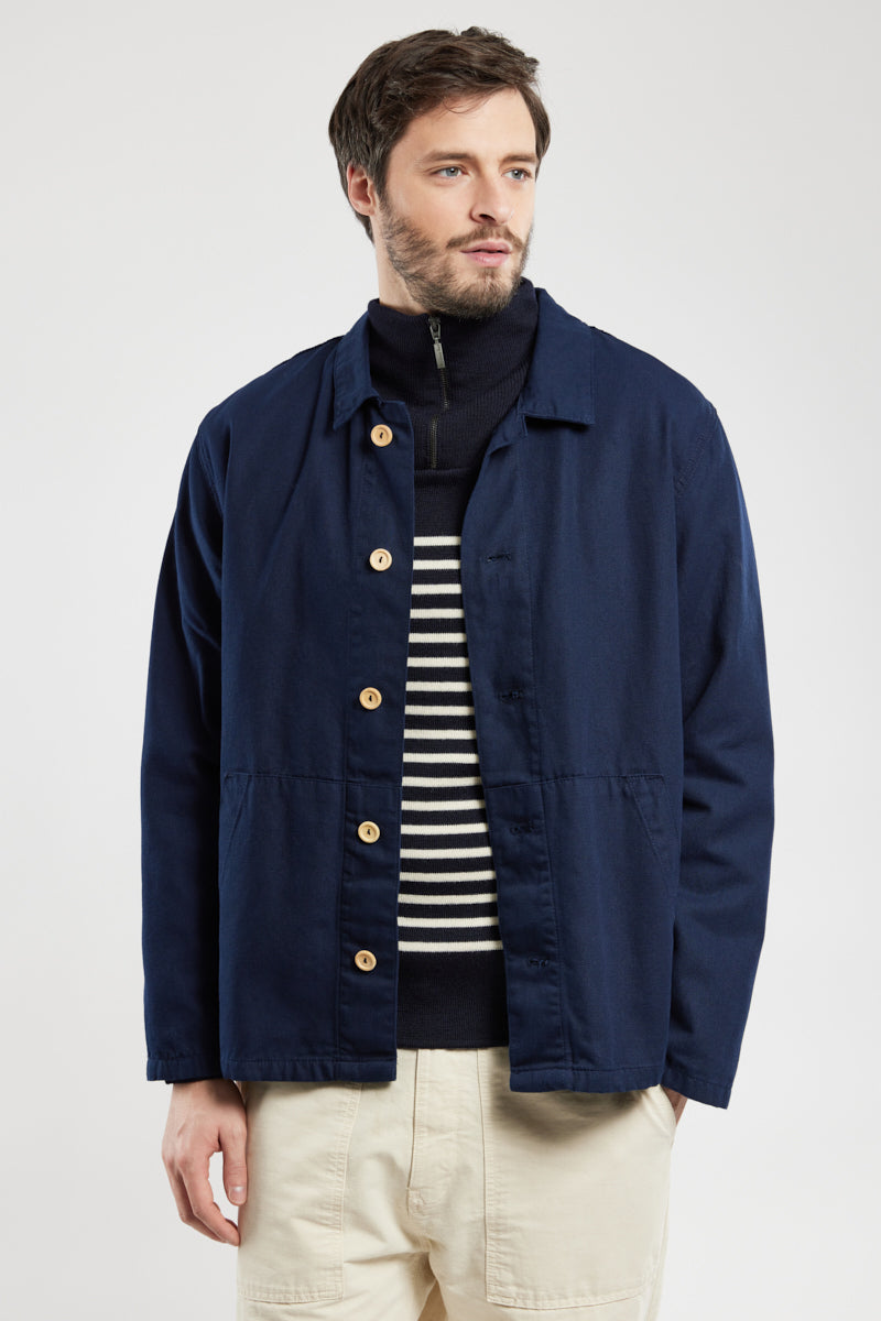 Armor Lux Cotton Fisherman Jacket in Navy