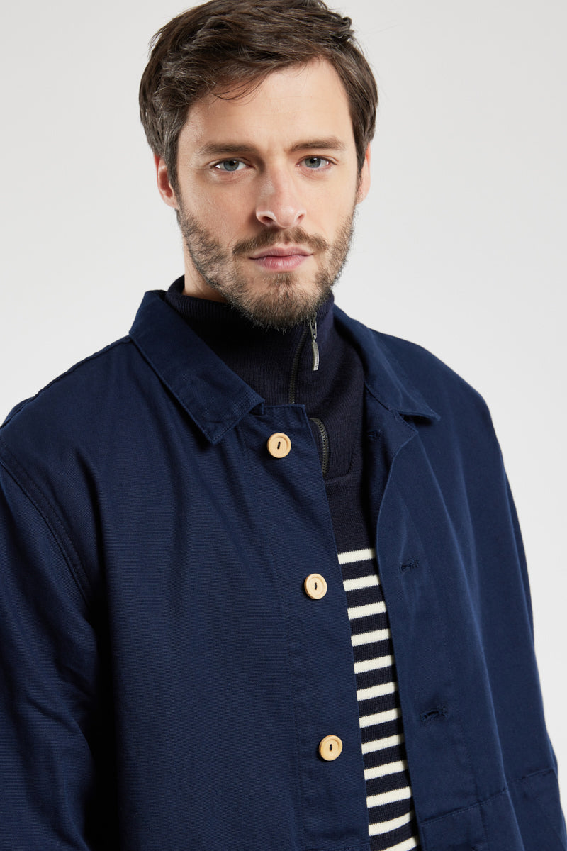 Armor Lux Cotton Fisherman Jacket in Navy