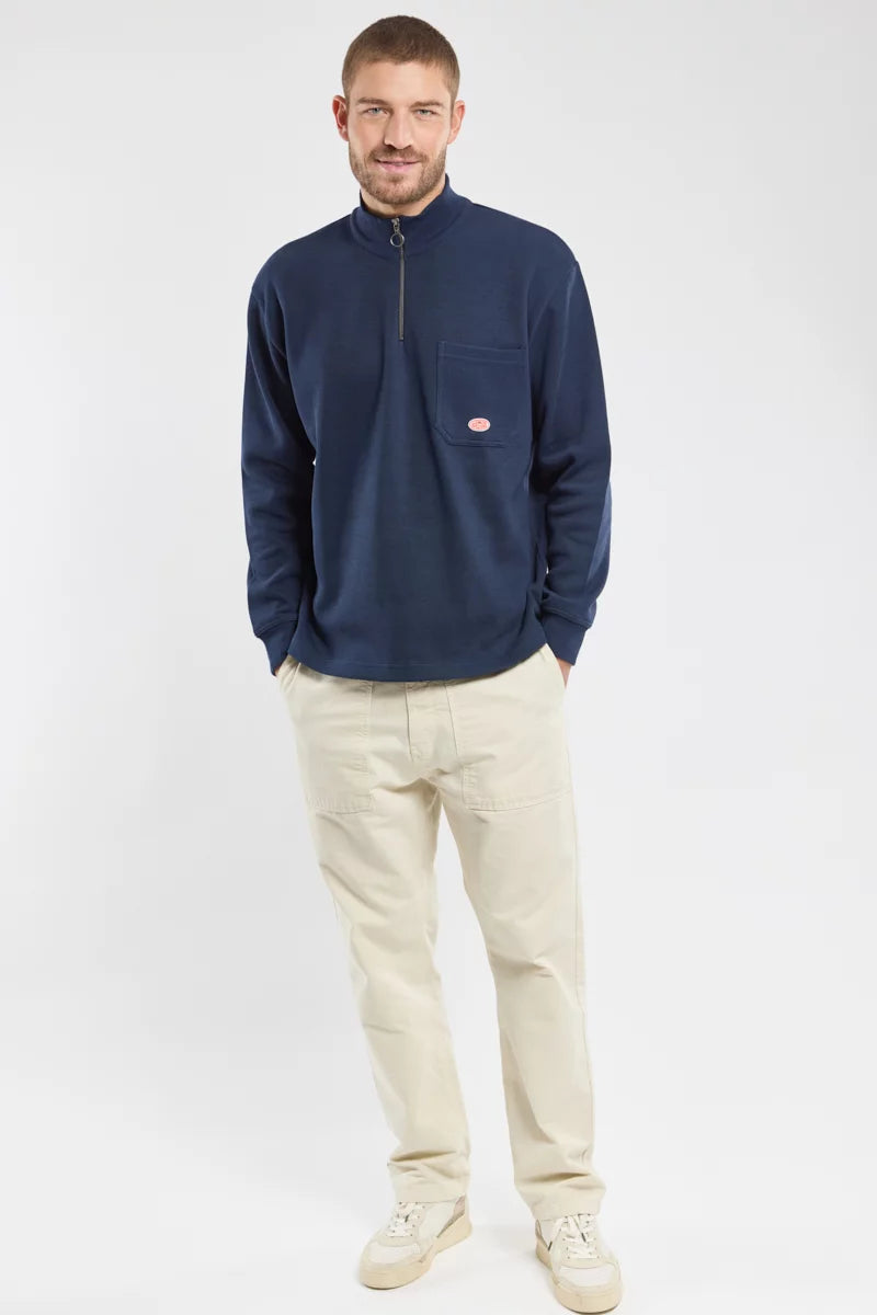 Armor Lux Heritage Cotton 1/2 Zip in Navy