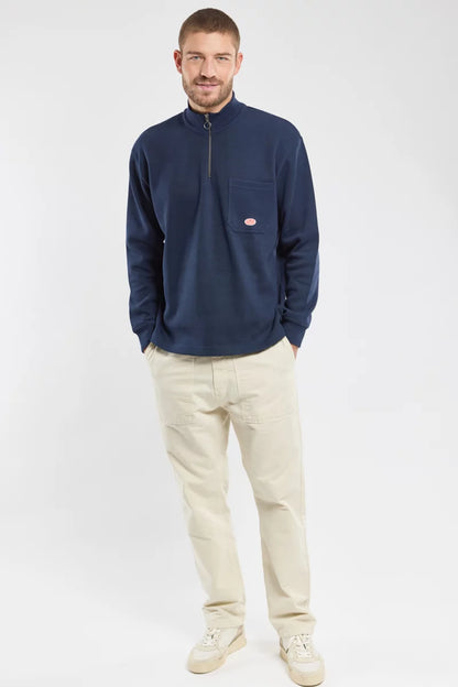 Armor Lux Heritage Cotton 1/2 Zip in Navy