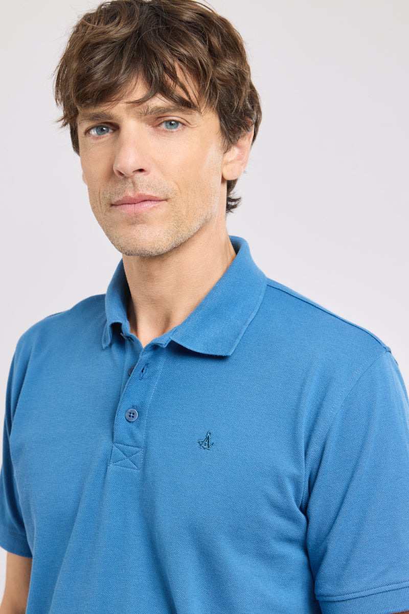 Armor Lux Piqué Polo in Dark Blue