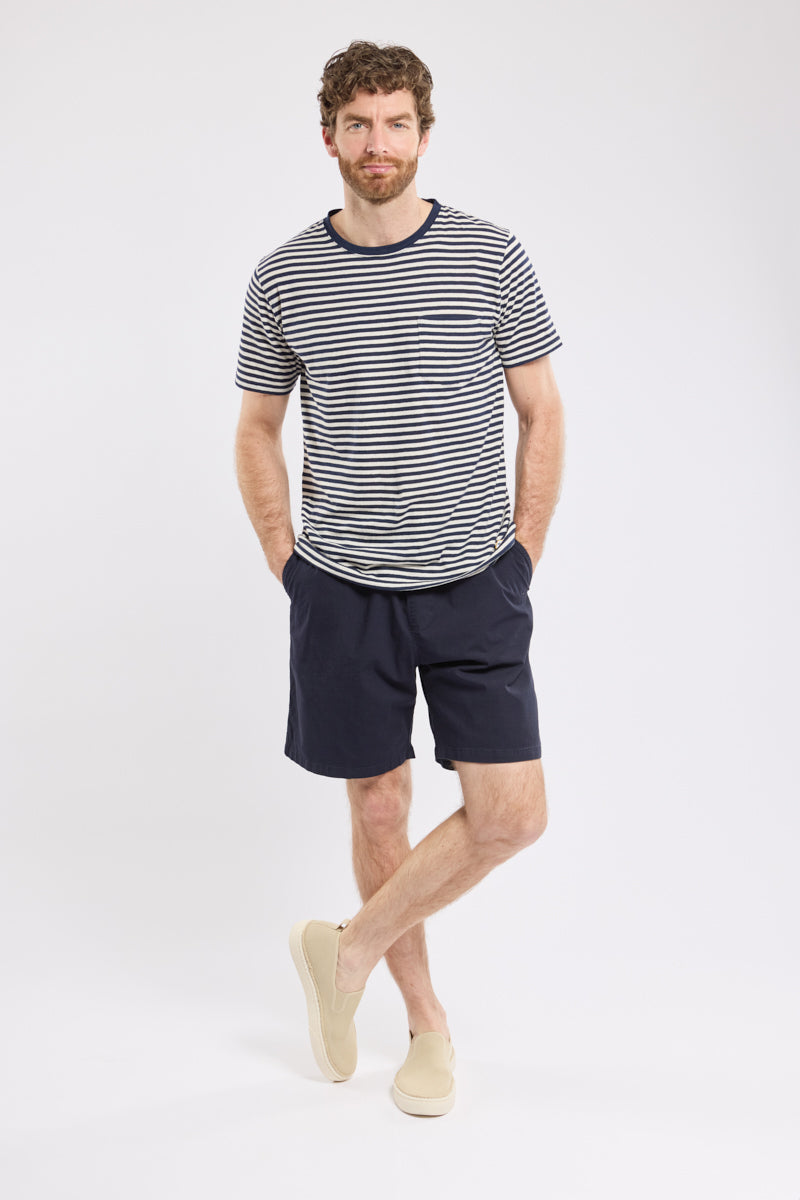 Armor Lux Heritage Striped T-Shirt in Marine Deep & Nature