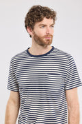 Armor Lux Heritage Striped T-Shirt in Marine Deep & Nature