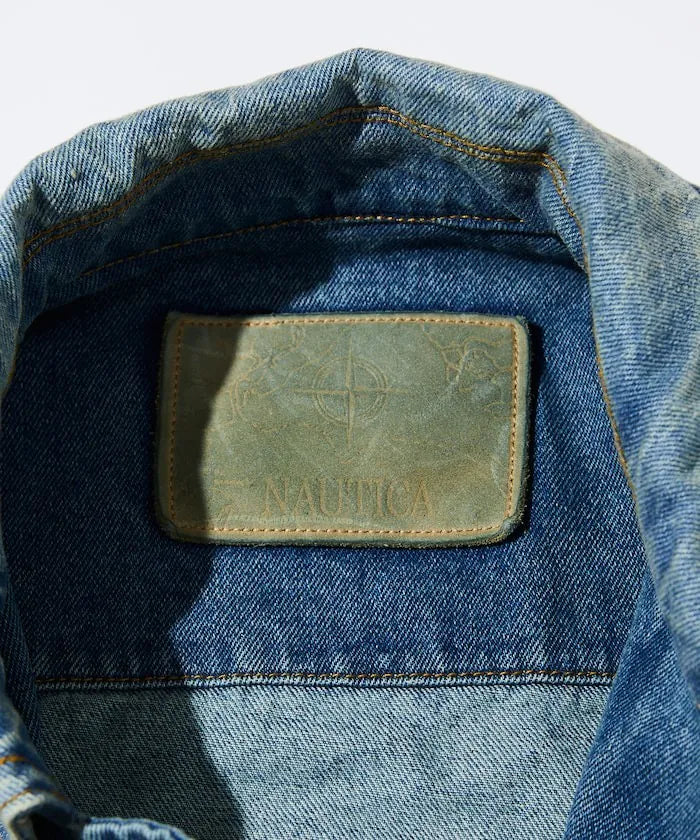 Nautica Japan Crushed Denim Blouson in Washed Navy