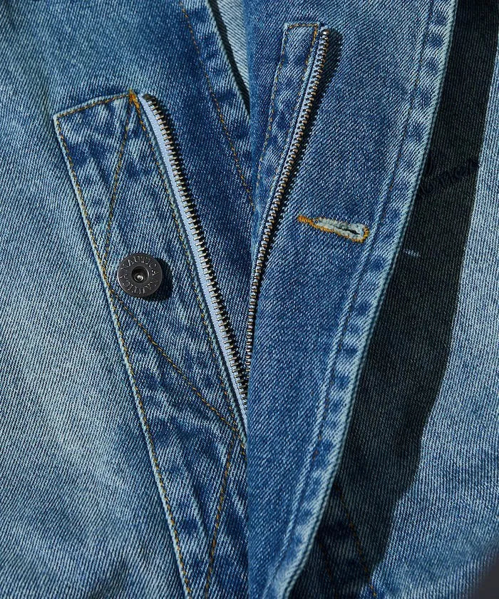 Nautica Japan Crushed Denim Blouson in Washed Navy