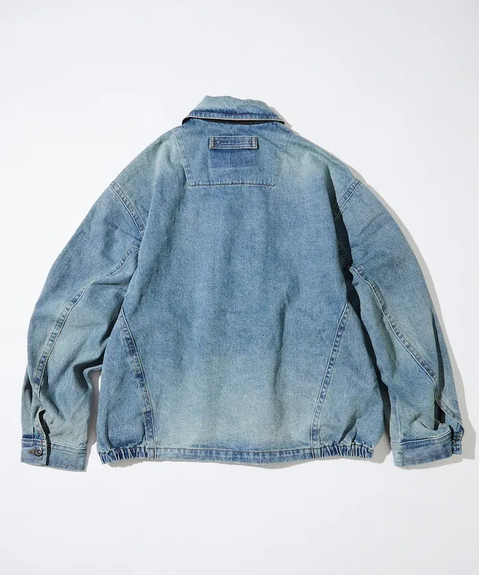 Nautica Japan Crushed Denim Blouson in Washed Navy