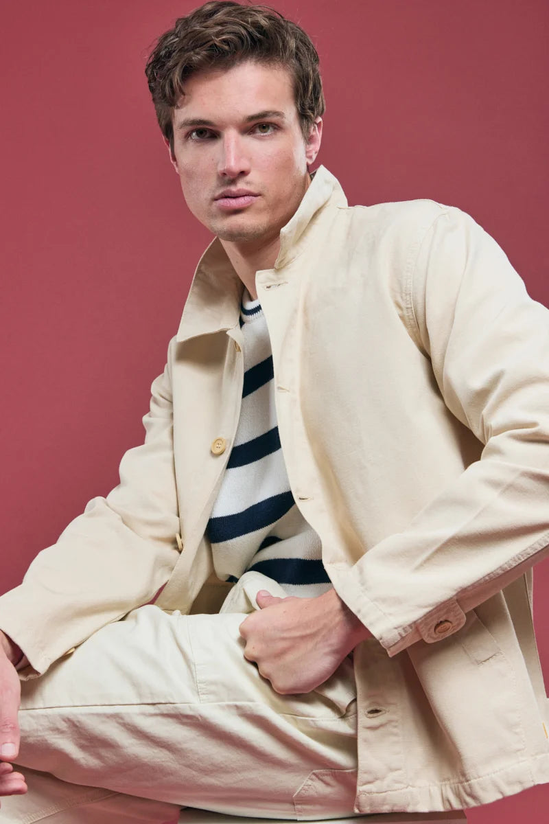 Armor Lux Cotton Fisherman Jacket in Oyster