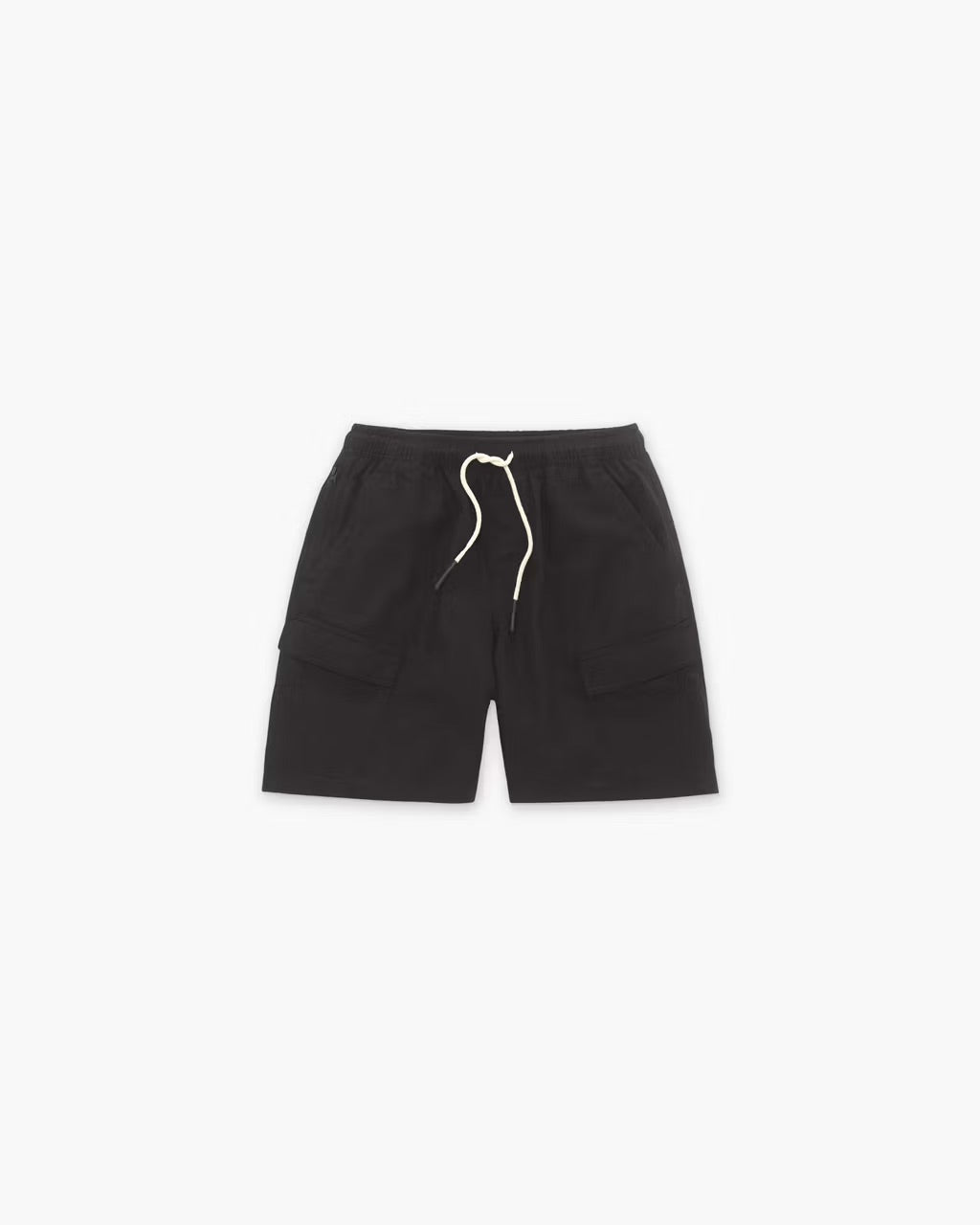 OAS Black Cotton Linen Cargo Shorts