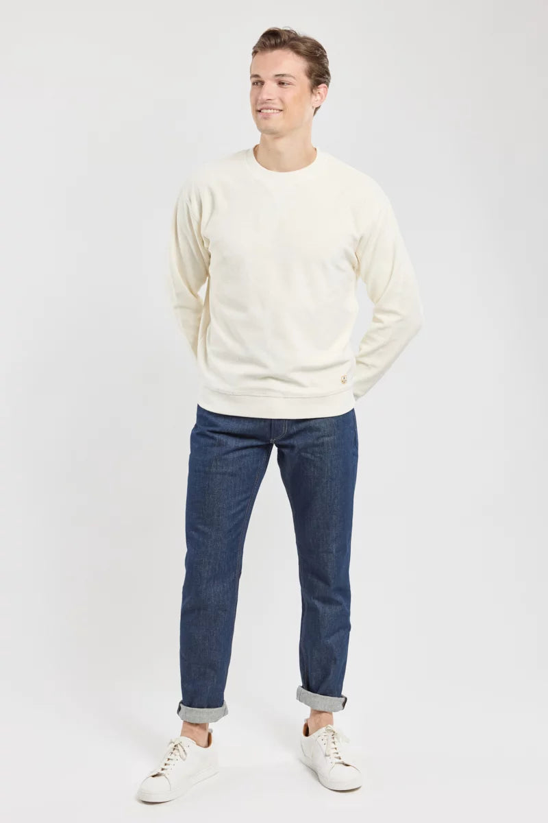 Armor Lux Cotton Boucle Sweatshirt in Milk