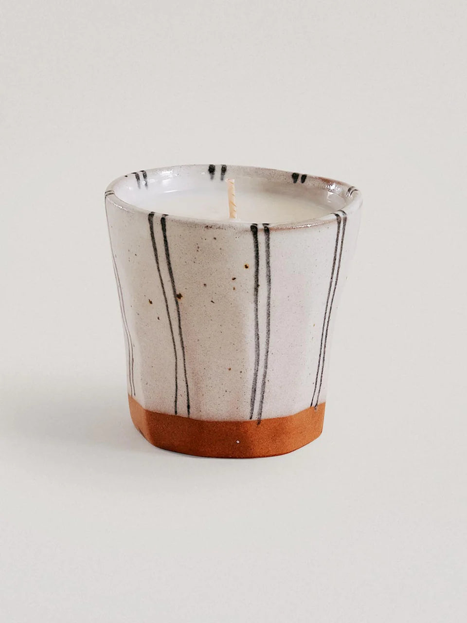 Ama Stripe Handmade Japanese Ceramic Candle