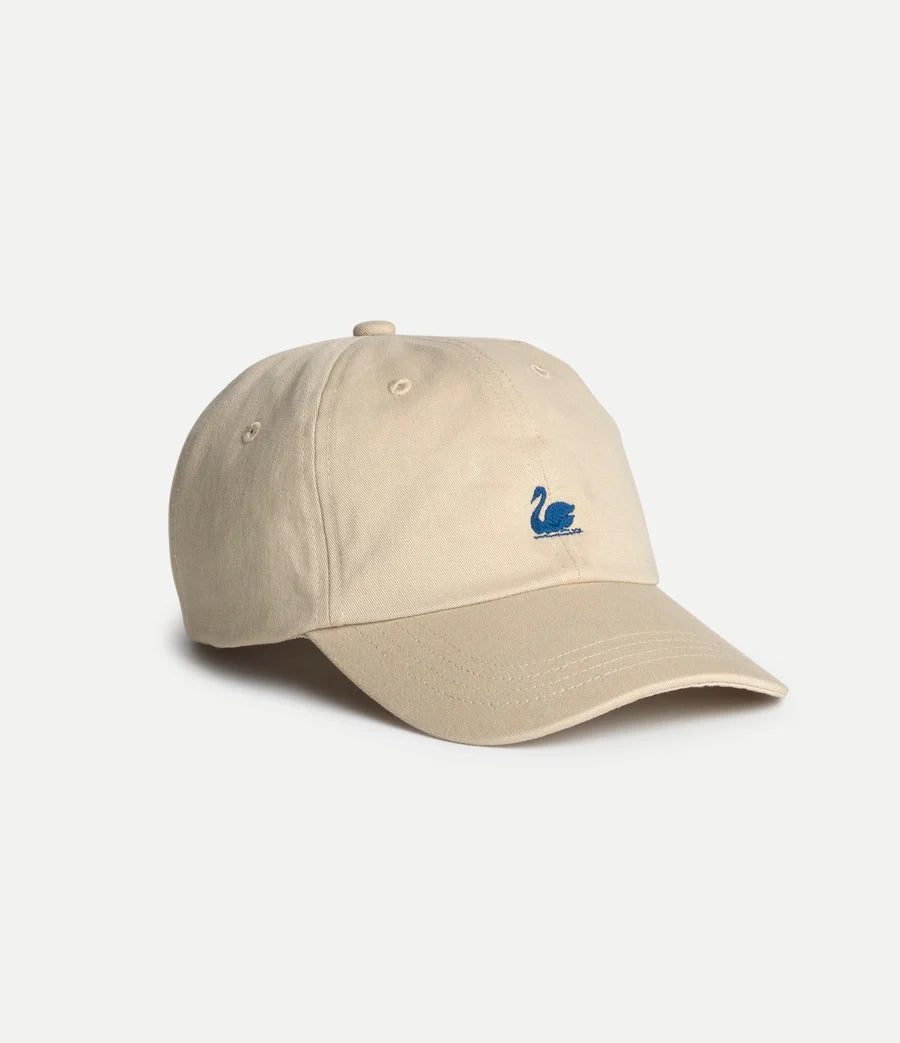 Merz b. Schwanen Swan Logo Cotton Twill Cap in Light Khaki