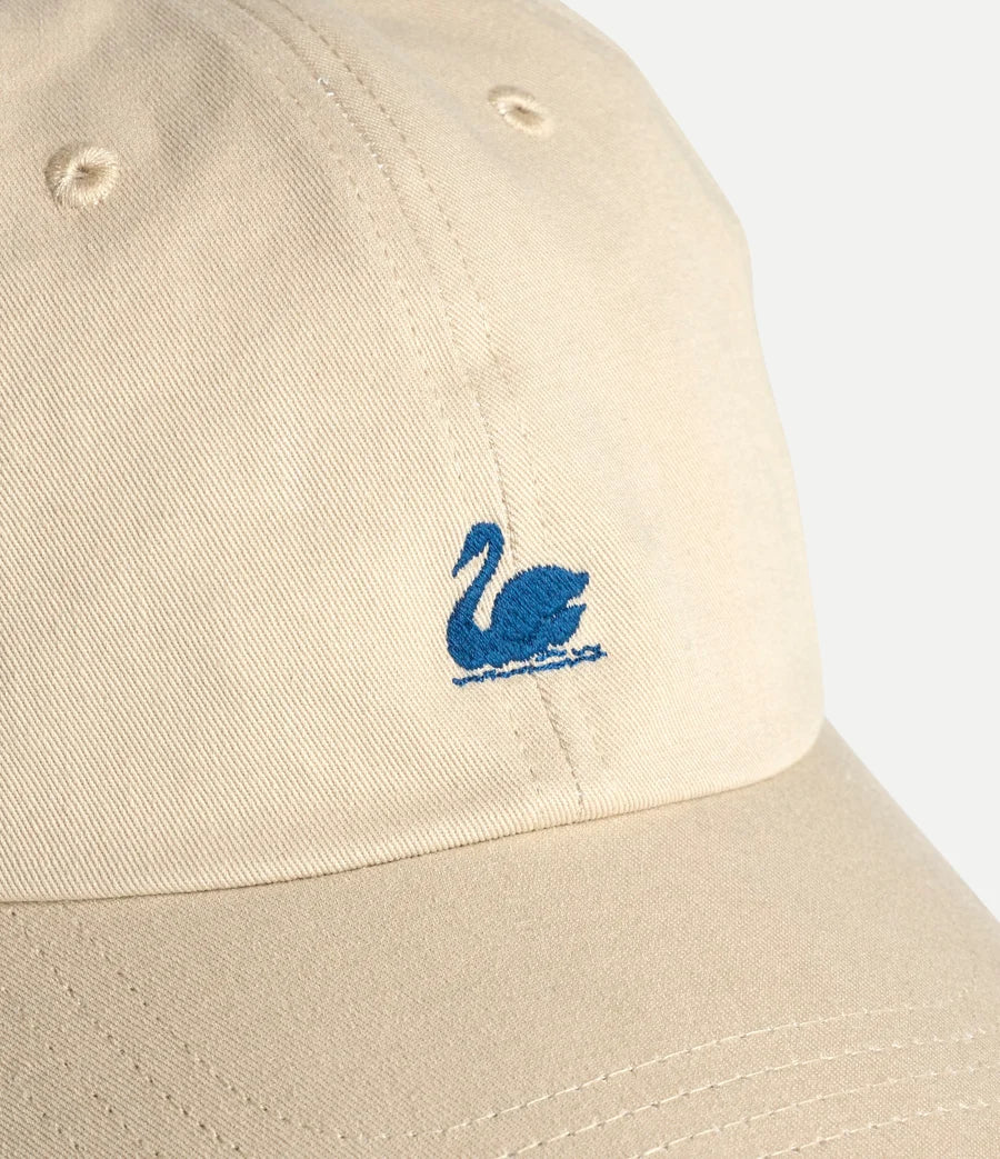Merz b. Schwanen Swan Logo Cotton Twill Cap in Light Khaki