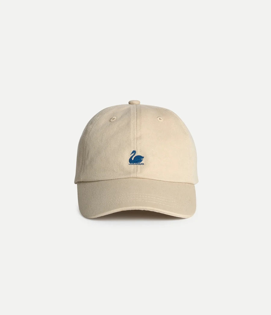 Merz b. Schwanen Swan Logo Cotton Twill Cap in Light Khaki