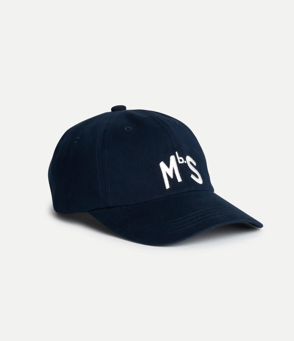 Merz b. Schwanen MbS Logo Cotton Twill Cap in Night Blue