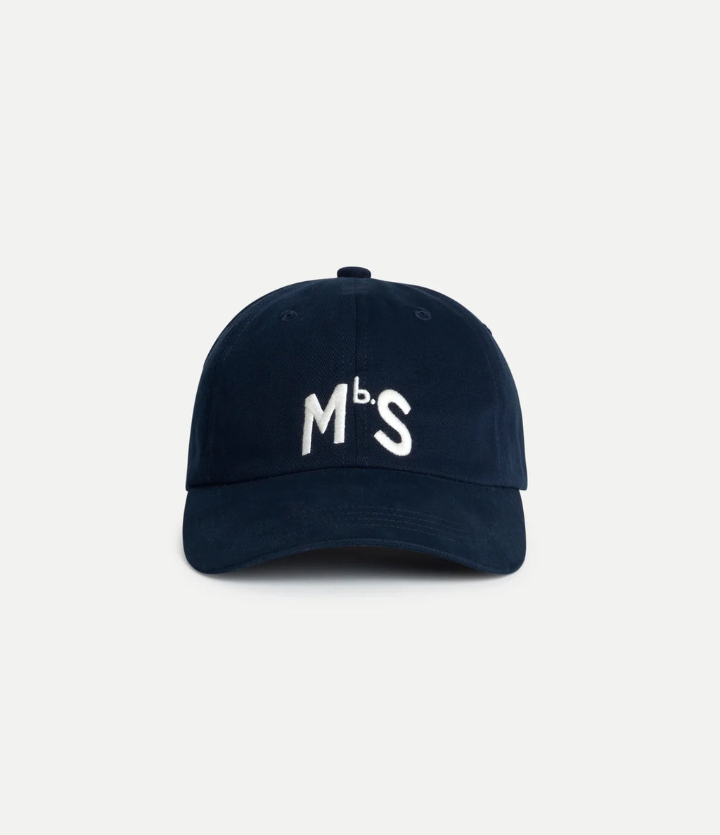 Merz b. Schwanen MbS Logo Cotton Twill Cap in Night Blue