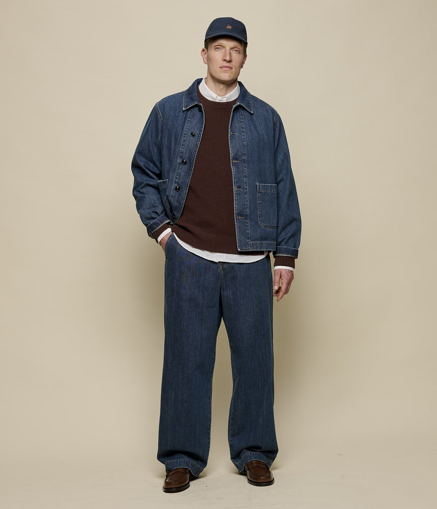 Merz B. Schwanen Men's Ribbed Cotton Knit in Chocolate