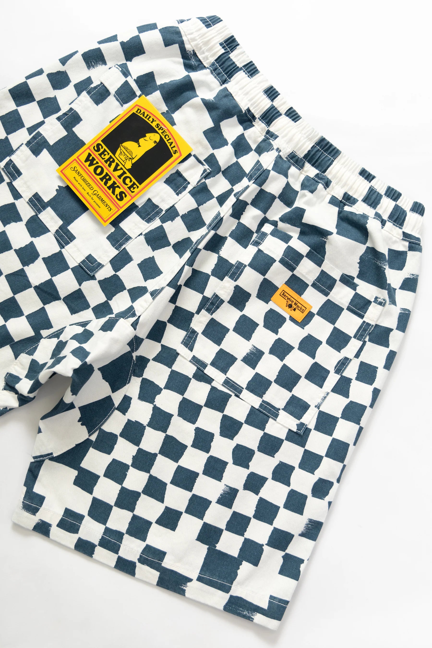 Service Works Printed Chef Short Teal Checker