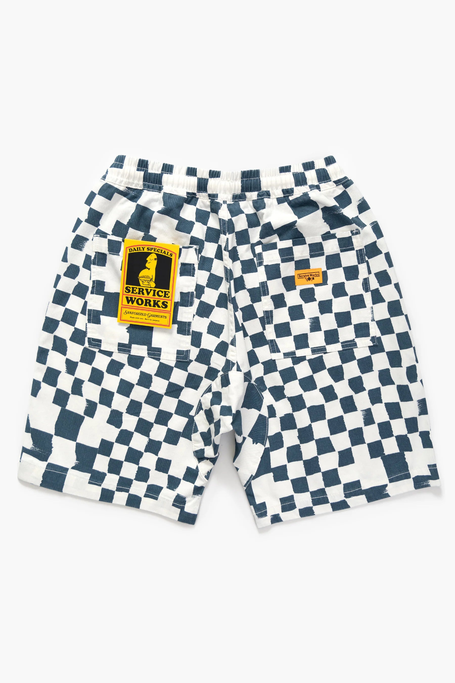 Service Works Printed Chef Short Teal Checker