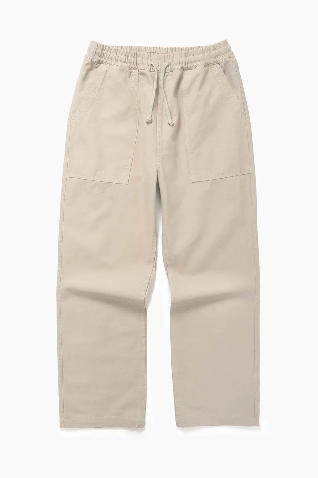 Service Works Classic Chef Pants in stone color with elasticated waist and fatigue-style pockets