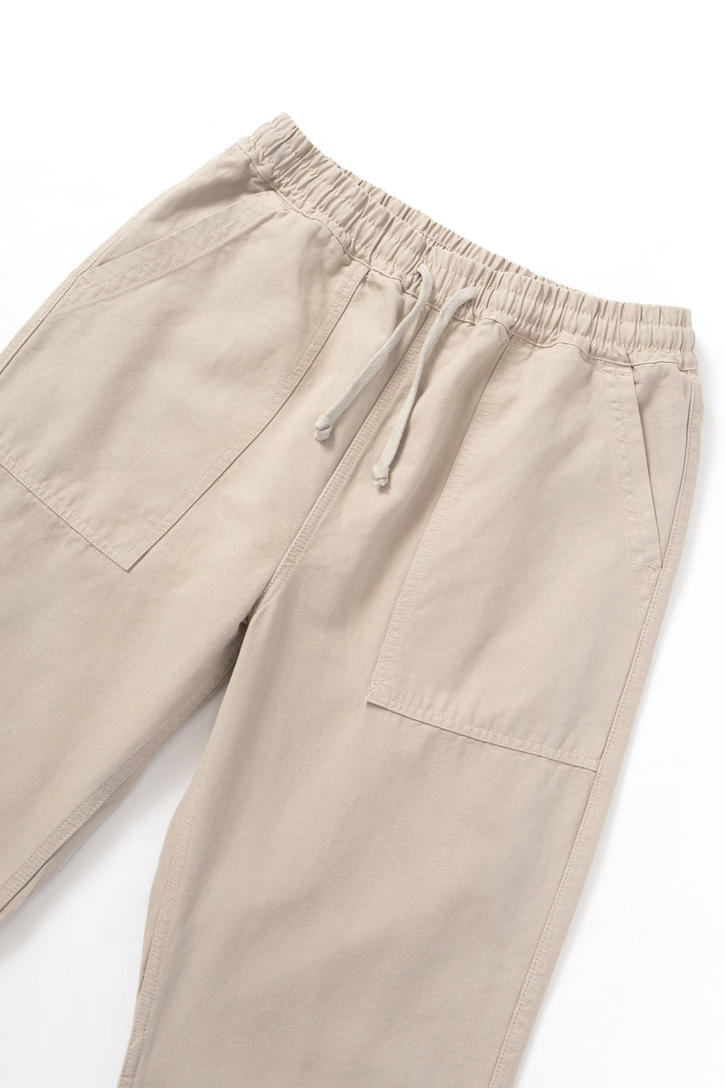 Service Works Classic Chef Pants in stone organic cotton with elastic waist and fatigue pockets