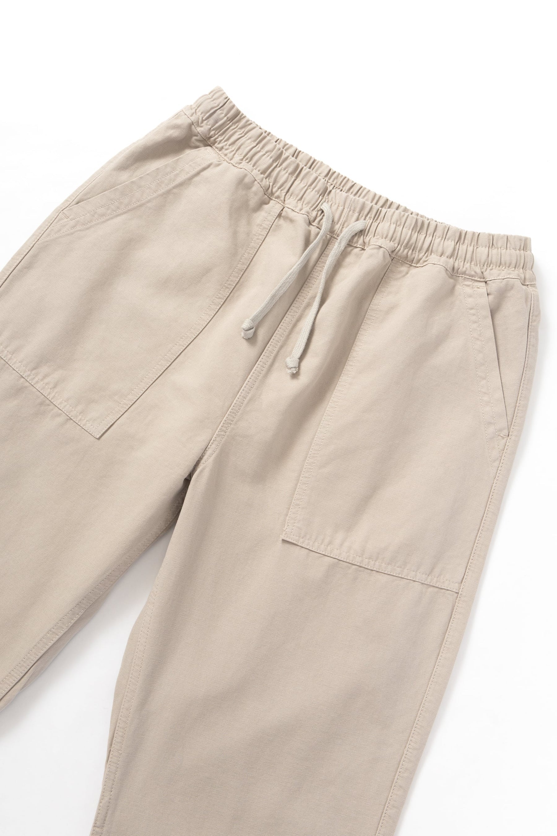 Service Works Classic Chef Pants in stone organic cotton with elastic waist and fatigue pockets