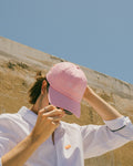 The Rake Logo Dad Cap in Baby Pink