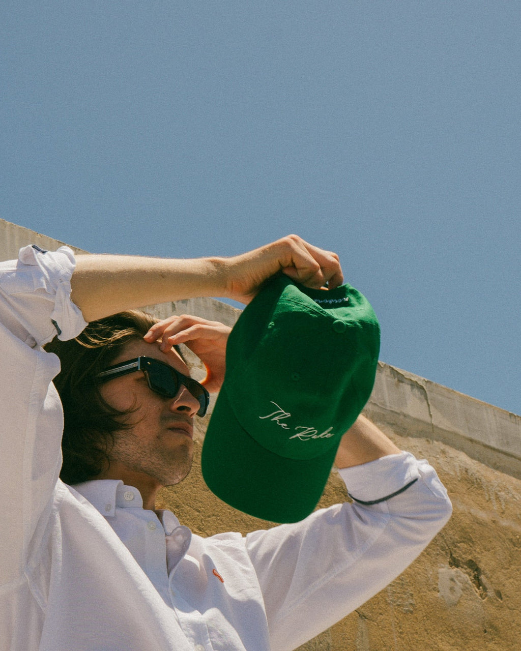 The Rake Logo Dad Cap in Bright Green