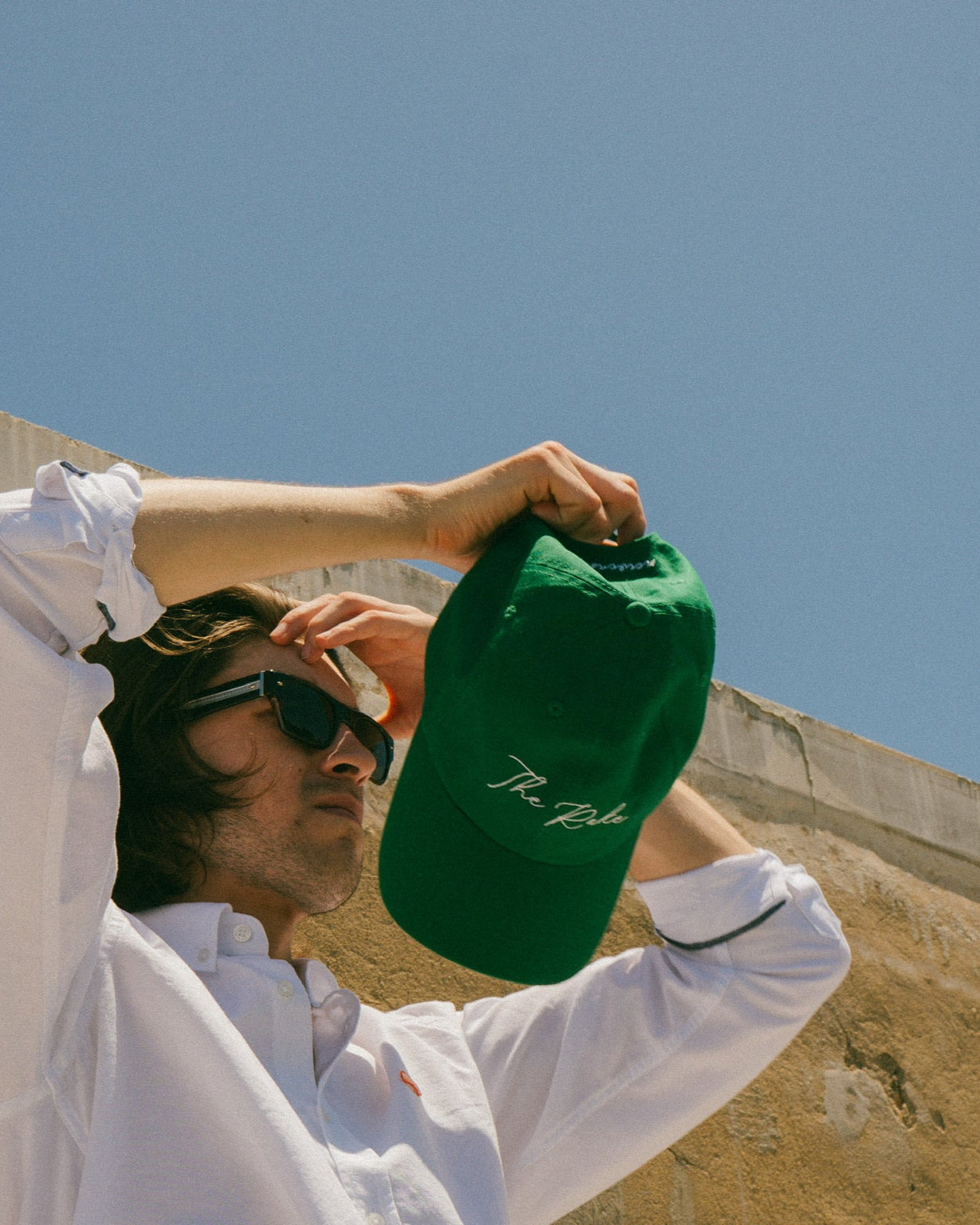 The Rake Logo Dad Cap in Bright Green