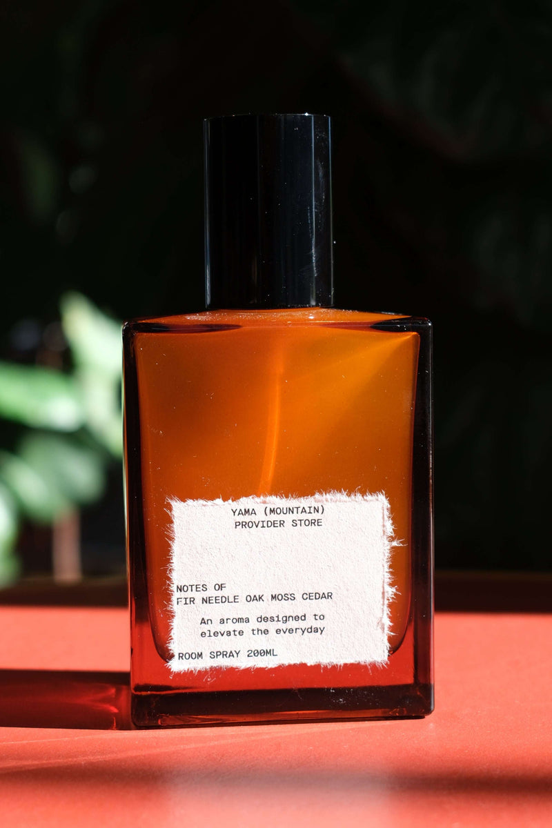 Provider Store Room Spray Yama Mountain with moss, fir needle, oak, and cedar for fresh, earthy indoor aroma