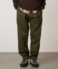 Gramicci G Pant in pine green with webbing belt and tapered leg design