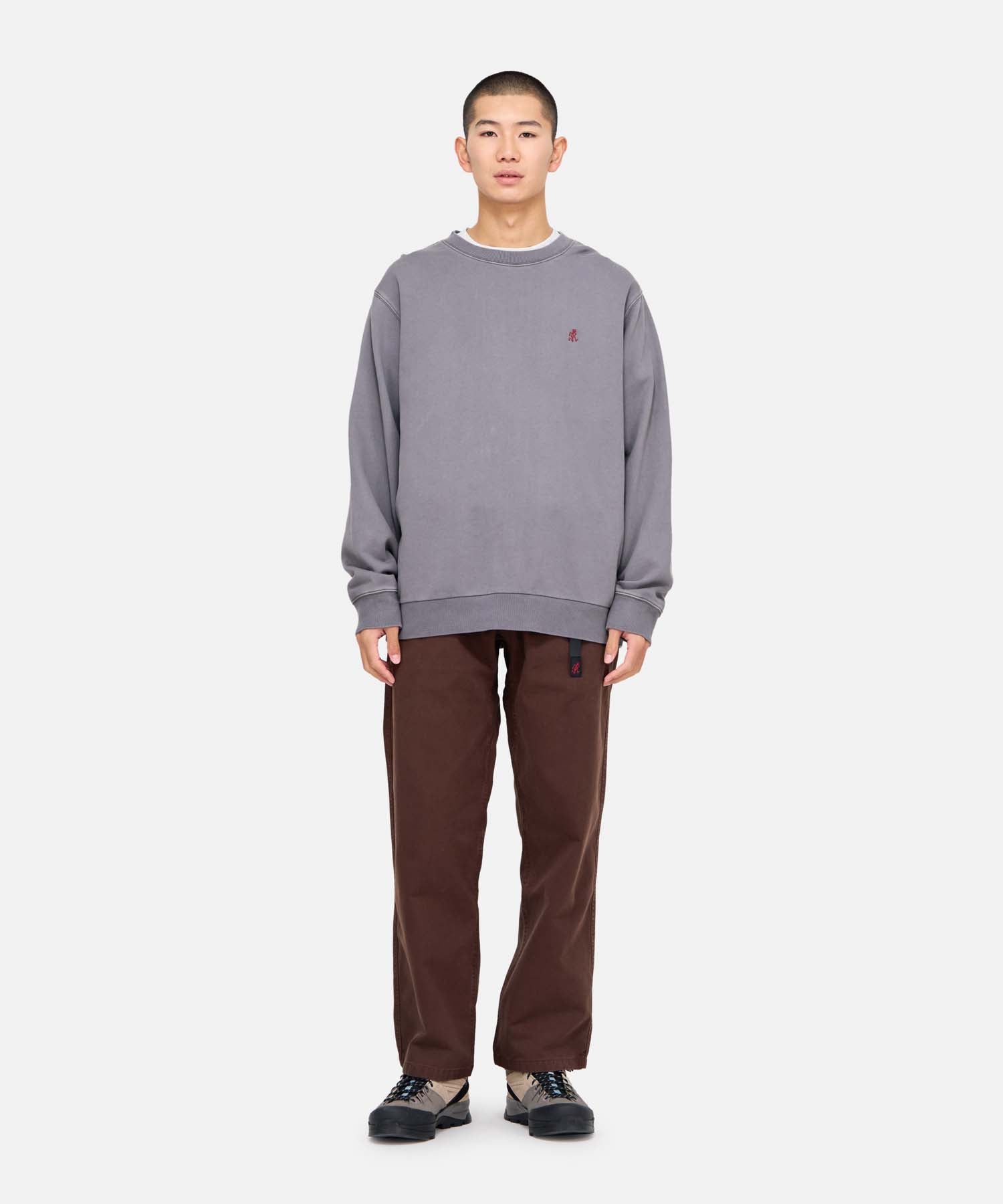 Gramicci One Point Crew Sweatshirt in Charcoal Pigment