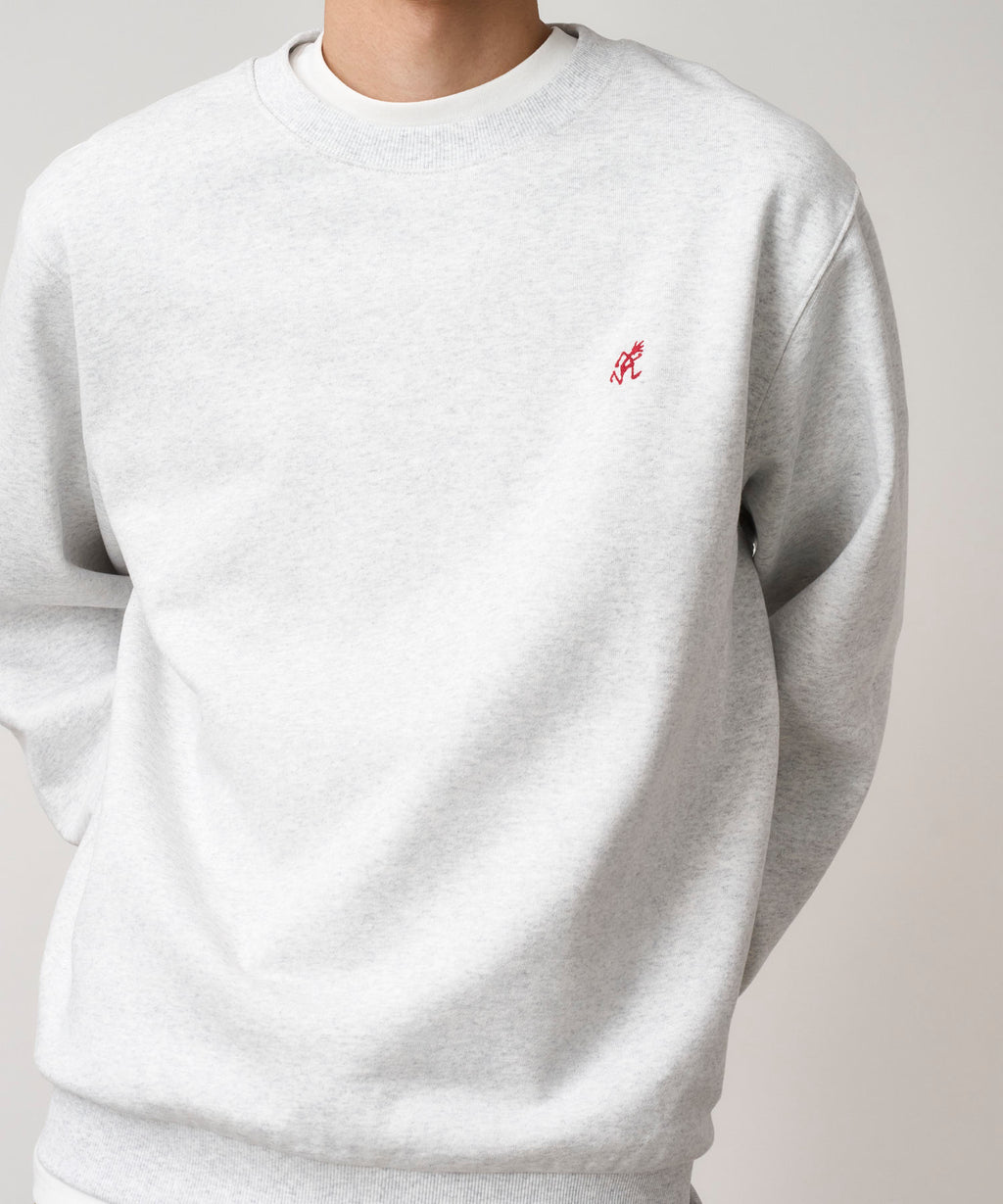Gramicci One Point Crew Sweatshirt in Heather Ash