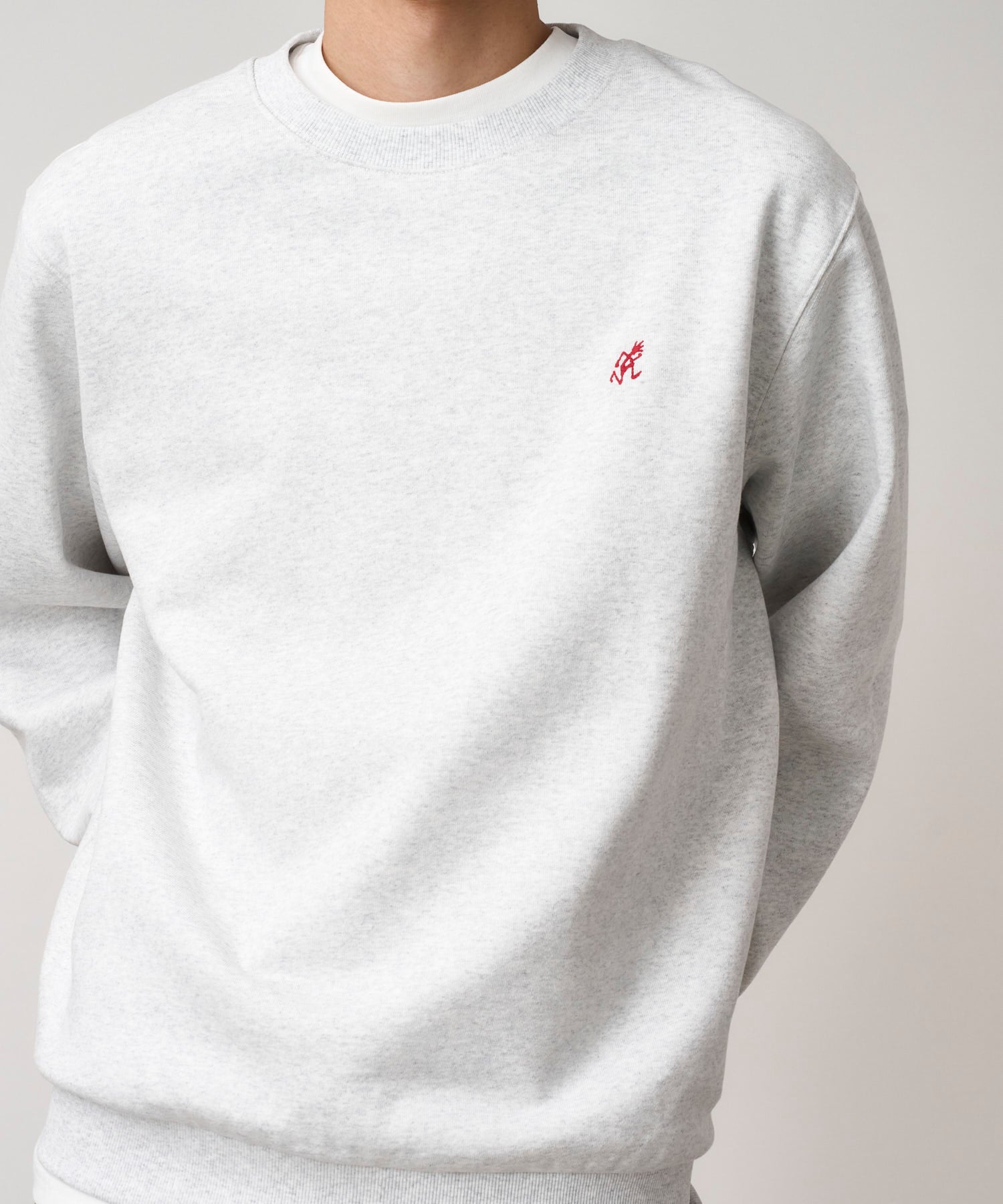 Gramicci One Point Crew Sweatshirt in Heather Ash