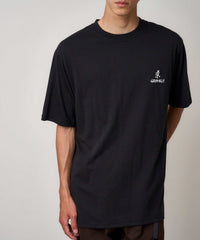 Gramicci One Point Logo Tee vintage black heavyweight organic cotton with small embroidered G logo on chest