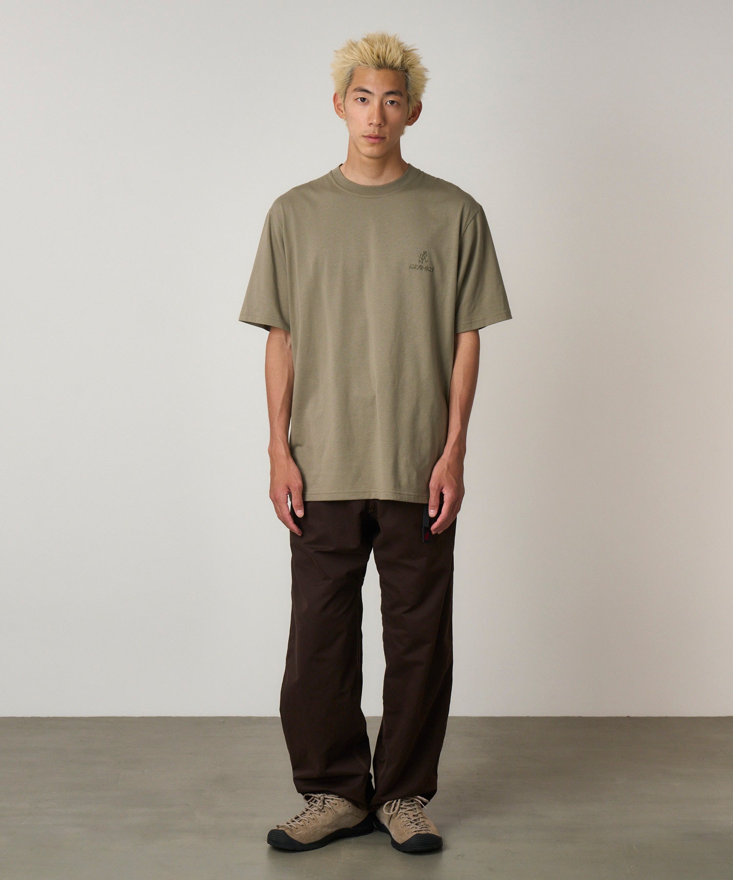 Gramicci One Point Logo Tee in Khaki