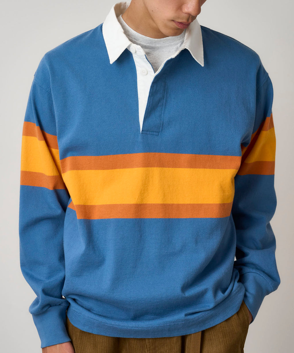 Gramicci Langdon Rugby Shirt in Sky Apricot