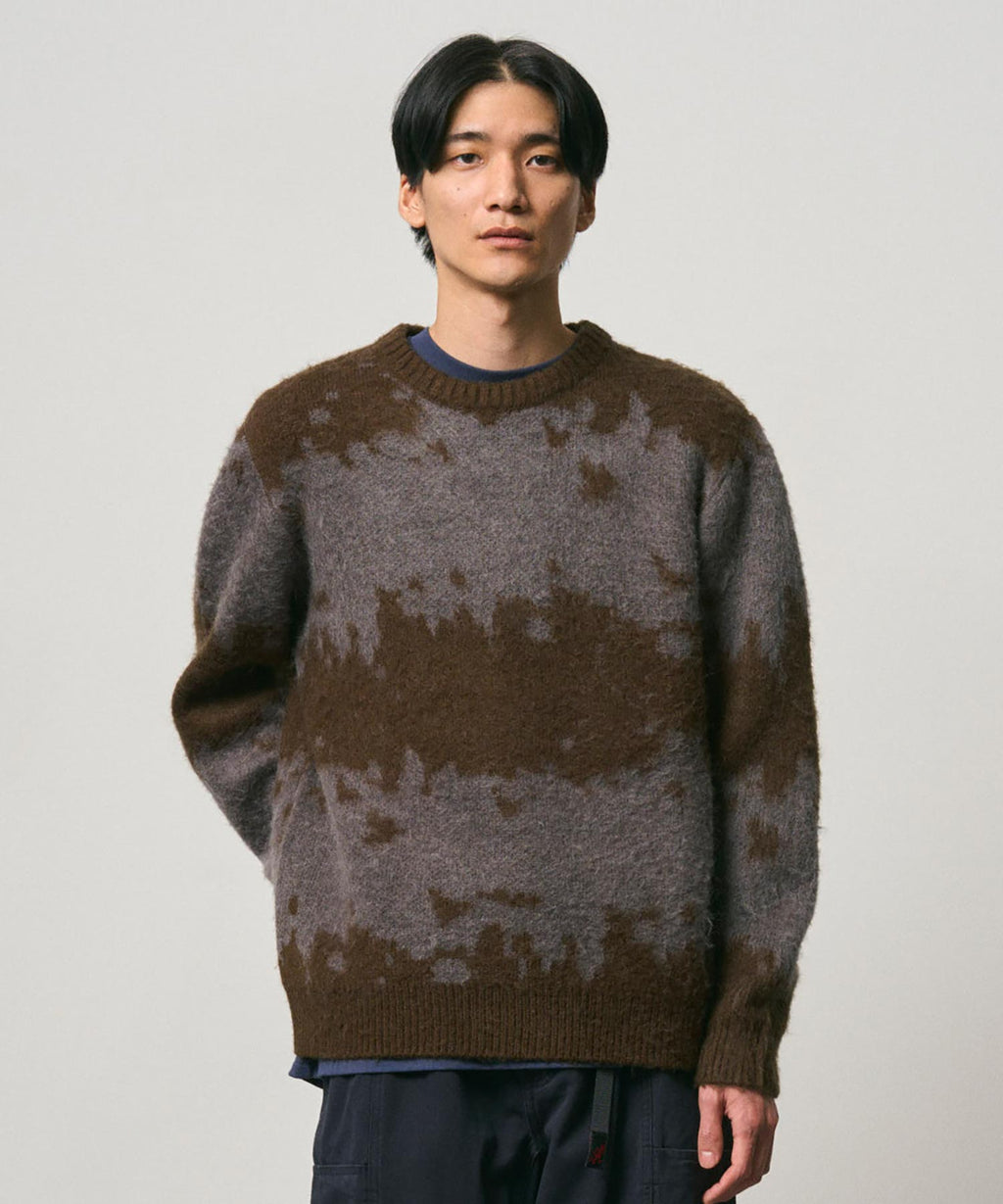 Gramicci Mohair Splatter Sweater in Slate Splatter